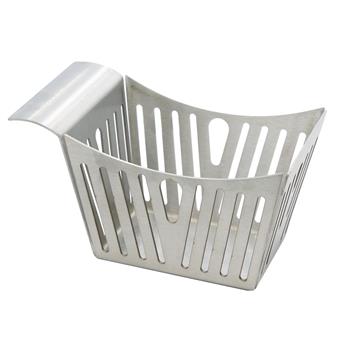 TableCraft Stamped Pinstriped Basket, 5.375 in x 3.375 in x 3.125 in, Stainless Steel