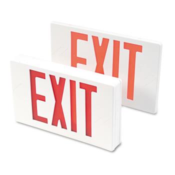 Tatco LED Exit Sign, Polycarbonate, 12 1/4&quot; x 2 1/2&quot; x 8 3/4&quot;, White