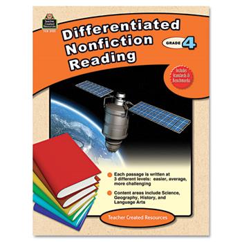 Teacher Created Resources Differentiated Nonfiction Reading, Grade 4, 96 Pages