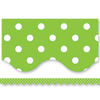 Teacher Created Resources Lime Mini Polka Dots Border Trim, 12/PK