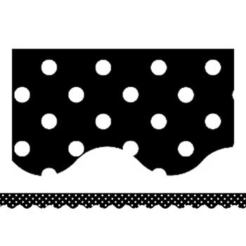 Teacher Created Resources Black Mini Polka Dots Border Trim, 12/PK