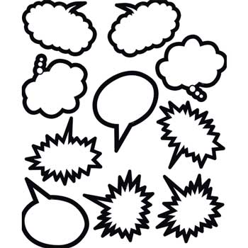Teacher Created Resources Black &amp; White Speech/Thought Bubbles Accents