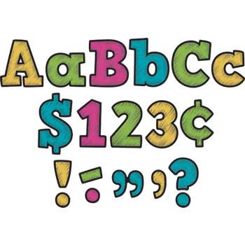 Teacher Created Resources Chalkboard Brights Bold Block 4&quot; Letters Combo Pack