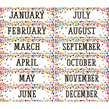 Teacher Created Resources Confetti Monthly Headliners, 12/PK