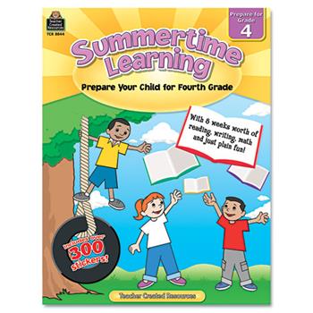 Teacher Created Resources Summertime Learning, Reading, Writing, Math, Grade 4, 112 Pages