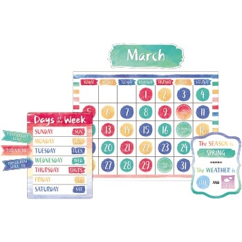 Teacher Created Resources Watercolor Calendar, 24&quot; x 18&quot;, 87/ST