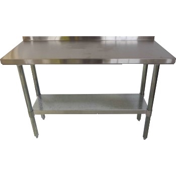 NBR Work Table with Galvanized Legs, Stainless Steel, Undershelf and Riser, 36&quot;&quot; x 24&quot;&quot;