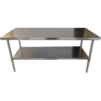 NBR Work Table with Undershelf, Stainless Steel, 72&quot;&quot; x 30&quot;&quot;