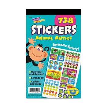 TREND Sticker Pad, Animal Antics, Assorted Colors, 738 Stickers per Pack