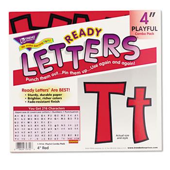TREND Ready Letters Playful Combo Set, Red, 4&quot;h, 216/Set