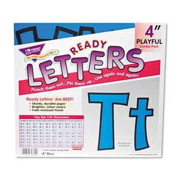 TREND Ready Letters Playful Combo Set, Blue, 4&quot;h, 216/Set