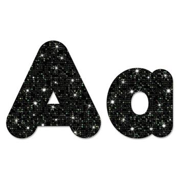 TREND Ready Letters Casual Combo Pack, Black Sparkle, 4&quot;, 181 per Pack