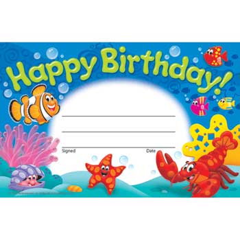 TREND Birthday Dino-Mite Pals Recognition Awards, 5 1/2&quot; x 8 1/2&quot;, 30/PK