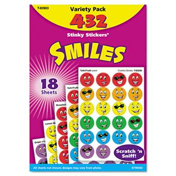 TREND&#174; Stinky Stickers Variety Pack, Smiles, 432/Pack