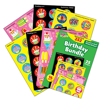 TREND Birthday Bundle Scratch &#39;n Sniff Stinky Stickers, 252/PK