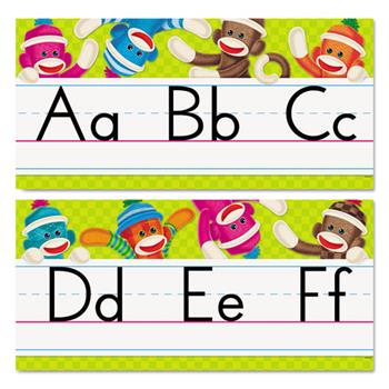 TREND Sock Monkeys Alphabet Line Bulletin Board Set, 16 3/4 x 8 1/2, 12 pieces