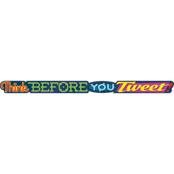 TREND ARGUS&#174; Wall Banner, Think Before You Tweet!, 10&#39;
