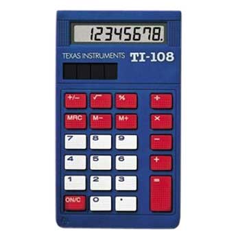Texas Instruments Solar Powered Calculator, Blue