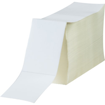 W.B. Mason Co. Industrial Fanfold Thermal Transfer Labels, 4 in x 6 in, Perforated, White, 2500 Labels/Stack, 2 Stacks/Case