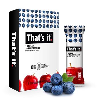 That’s it. Gluten Free Apple and Blueberry Fruit Bar, 1.2 oz, 12/Box