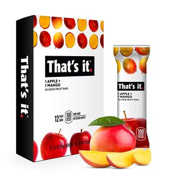 That’s it. Gluten Free Apple + Mango Fruit Bar, 1.2 oz, 12/Box