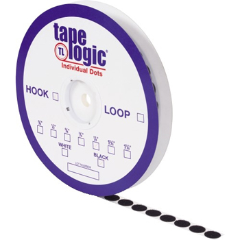 Tape Logic Individual Tape Dots, Hook, 1/2&quot;, Black, 1440/CS