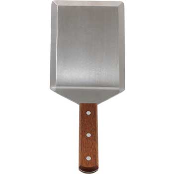 Winco Extra Heavy-duty Turner w/Offset &amp; Cutting Edge, Wooden Hdl, 5&quot; x 6&quot; Blade