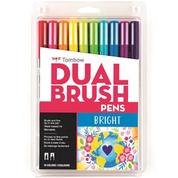 Tombow&#174; Dual Brush Art Pen Set, Bright Colors, 10/Pack
