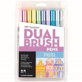 Tombow&#174; Dual Brush Pen Set, Pastels, 10/Pack