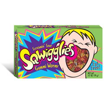 Taste of Nature Sqwigglies Screamin&#39; Sour Gummi Worms, 3.5 oz., 30/CS