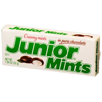 Junior Mints Chocolate Mints, 1.6 oz., 24/BX, 12 BX/CS