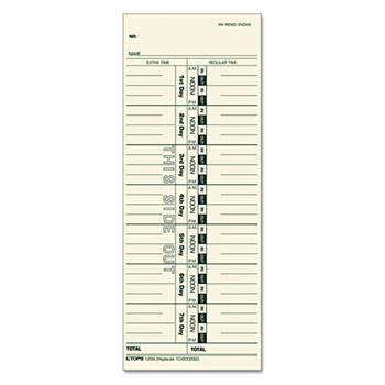 TOPS Time Cards for Acroprint, Cincinnati, Lathem, Simplex, Stromberg, 3 1/2 x 9, 500/Box