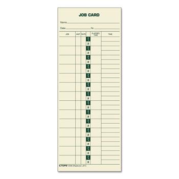 TOPS Job Card for Cincinnati/Lathem/Simplex, 1 Side, 3 1/2 x 9, 500/Box