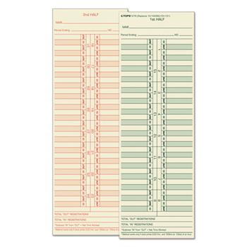 TOPS Time Card for Cincinnati/Lathem/Simplex/Acroprint, Semi-Monthly, 500/Box