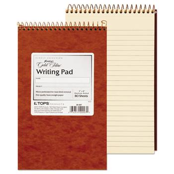 Ampad Gold Fibre Retro Writing Pad, College Ruled, 5&quot; x 8&quot;, Ivory Paper, 80 Sheets