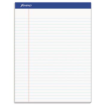 Ampad Recycled Writing Pads, Legal Ruled, 8.5&quot; x 11.75&quot;, White Paper, 50 Sheets/Pad, 12 pads