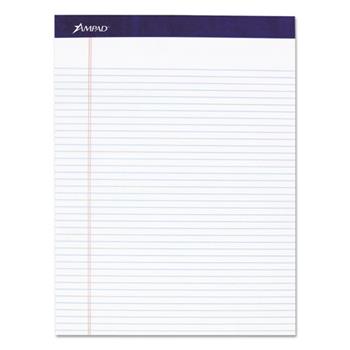 Ampad™ Mead Narrow Ruled Pad, 8.5&quot; x 11&quot;, White, 50 Sheets, 4 Pads/Pack