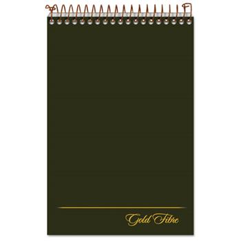 Ampad Gold Fibre Spiral Steno Book, Gregg Ruled, 6&quot; x 9&quot;, White Paper, Green Cover, 100 Sheets