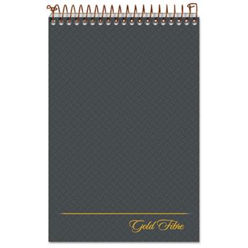 Ampad Gold Fibre Spiral Steno Book, Gregg Ruled, 6&quot; x 9&quot;, White Paper, Grey Cover, 100 Sheets