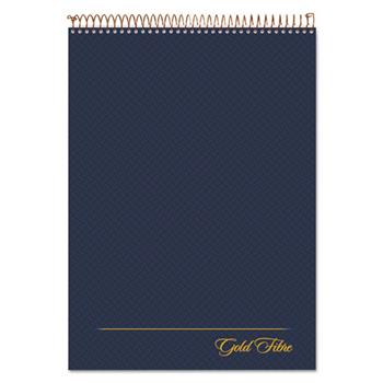 Ampad Gold Fibre Wirebound Perforated Writing Pad, Ruled, 8.5&quot; x 11.75&quot;, White Paper, Navy Cover, 70 Sheets