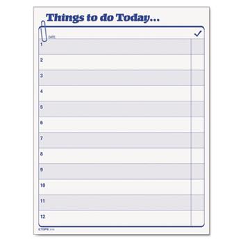 TOPS Things To Do Today Daily Agenda Pad, 8 1/2 x 11, 100 Forms
