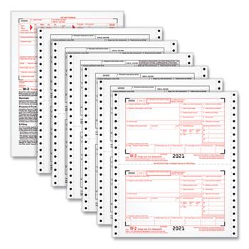 TOPS 2023 6-Part W-2 Tax Forms, 5.5&quot; x 8.5,&quot; 2/Page, 24/W-2s, 1/W-3