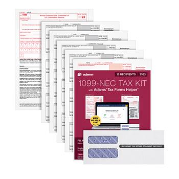 Adams 2023 5-Part Online Tax Kit, 1099-NEC, 15/Pack