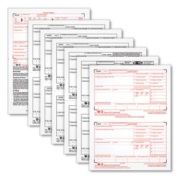 TOPS 2023 6-Part W-2 Tax Forms, 5.5&quot; x 8.5&quot;, 2/Page, 50/W-2s, 1/W-3
