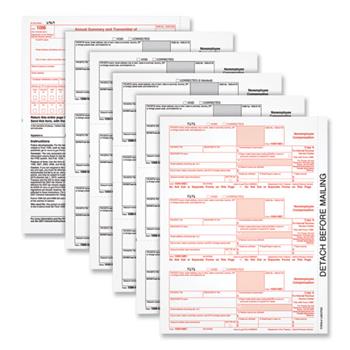 TOPS 2023 5-Part Tax Forms, 1099-NEC, 8.5&quot; x 11&quot;, 3 Forms Per Page, 50 Forms Total