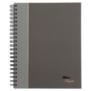 TOPS Royale Wirebound Business Notebook, Wide Ruled, 5.88&quot; x 8.25&quot;, White Paper, Gray Cover, 96 Sheets