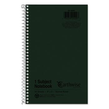 Oxford Earthwise Notebook, Narrow Ruled, 5&quot; x 8&quot;, White Paper, Black Cover, 80 Sheets