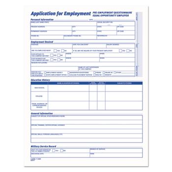 TOPS Comprehensive Employee Application Form, 8 1/2 x 11, 25 Forms
