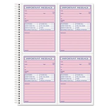 TOPS Telephone Message Book, Fax/Mobile Section, 5 1/2 x 3 3/16, Two-Part, 200/Book