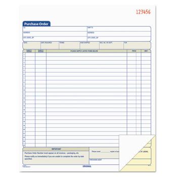 TOPS Purchase Order Book, 8-3/8 x 10 3/16, Two-Part Carbonless, 50 Sets/Book